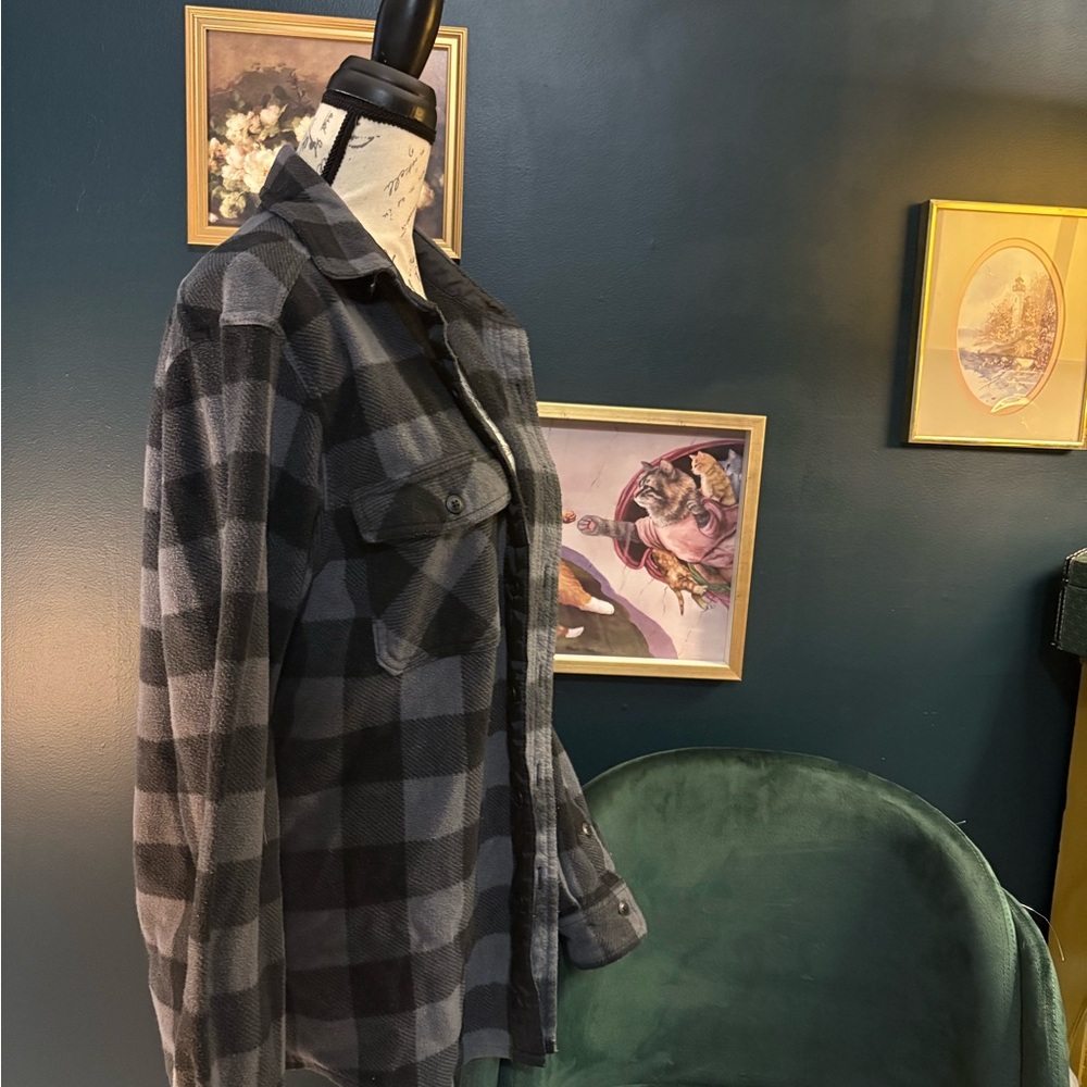 Plaid Button-Up Shirt Jacket